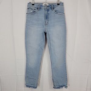Abercrombie & Fitch High Rise Mom Jeans Curve Straight Leg Distressed 28